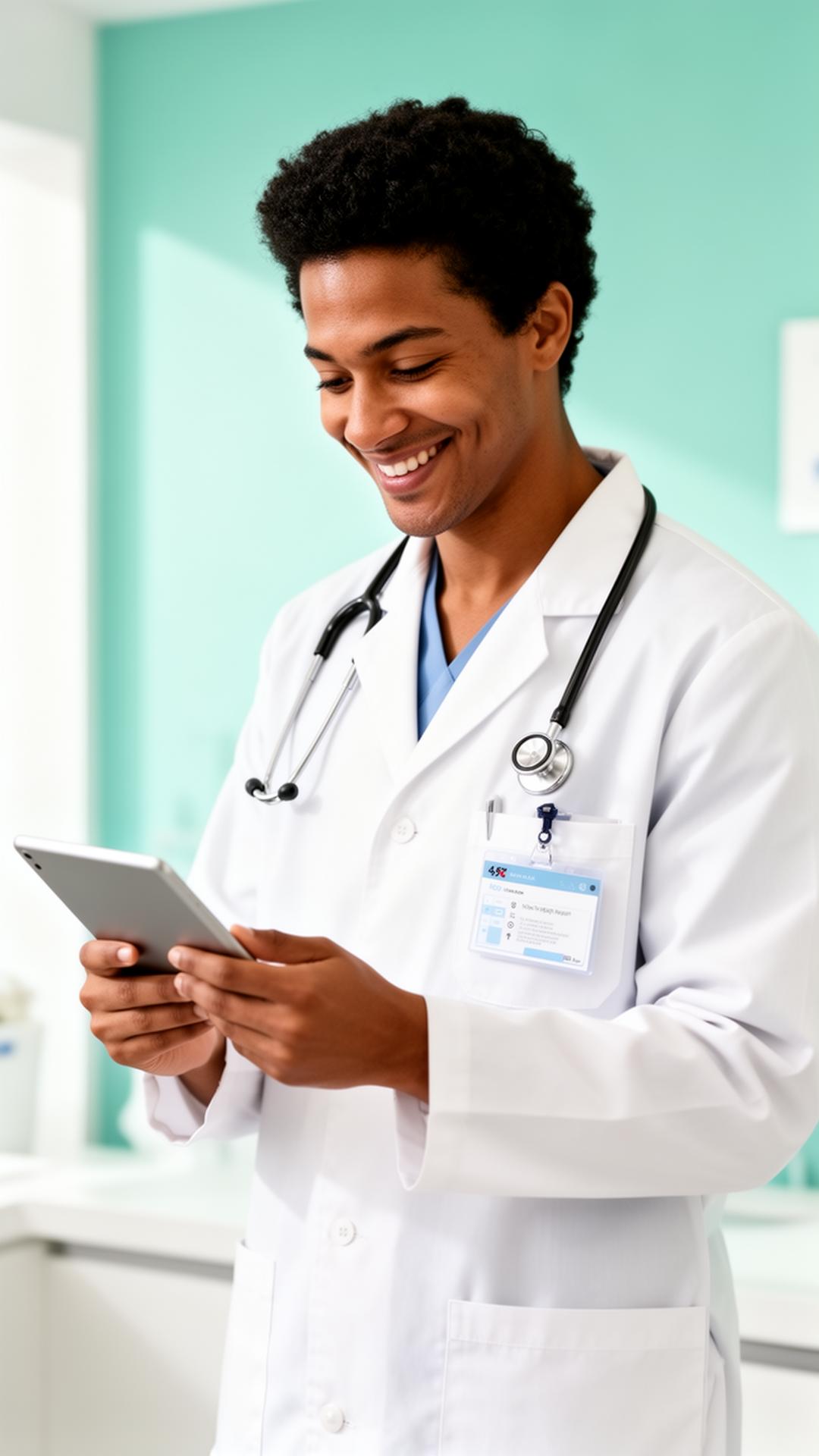 California licensed dentist reviewing a case on a tablet